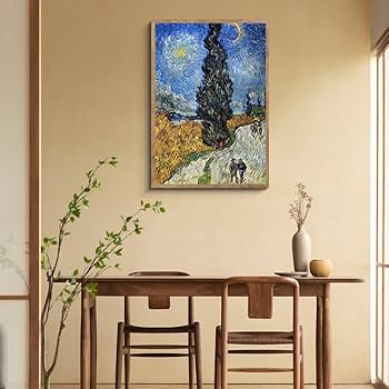 Amazon.co.jp: ゴッホ 「糸杉と星の見える道」阪画屋 アート